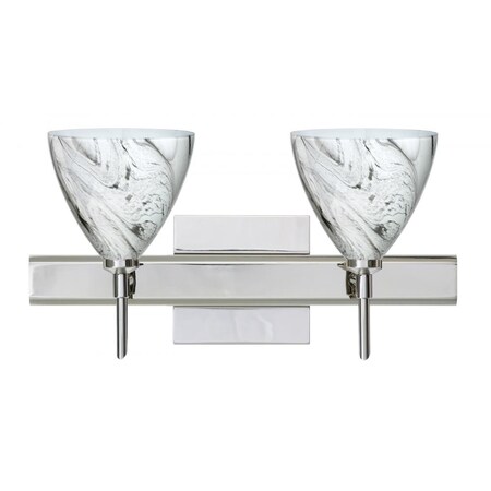 Besa Lighting Besa Wall With SQ Canopy Mia Chrome Marble Grigio 2x40W G9 2SW-1779MG-CR-SQ
